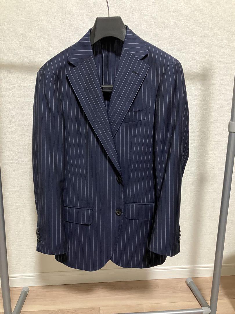 SHIPS Suit, Navy Stripe, Size 46