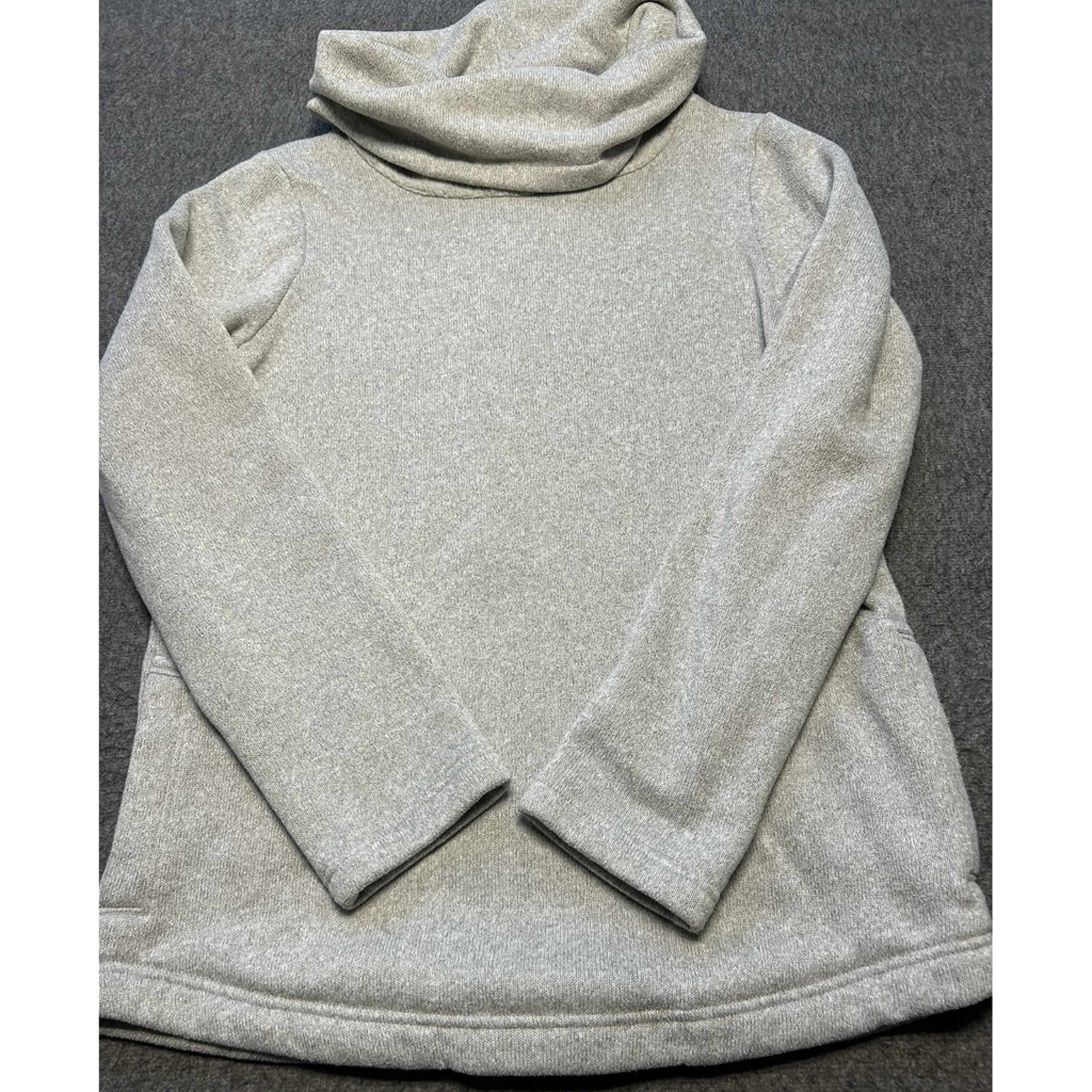 LL Bean Pullover Womens Medium Cowl Neck Fleece Lined Sweatshirt Pockets Cozy - L.L. Bean
