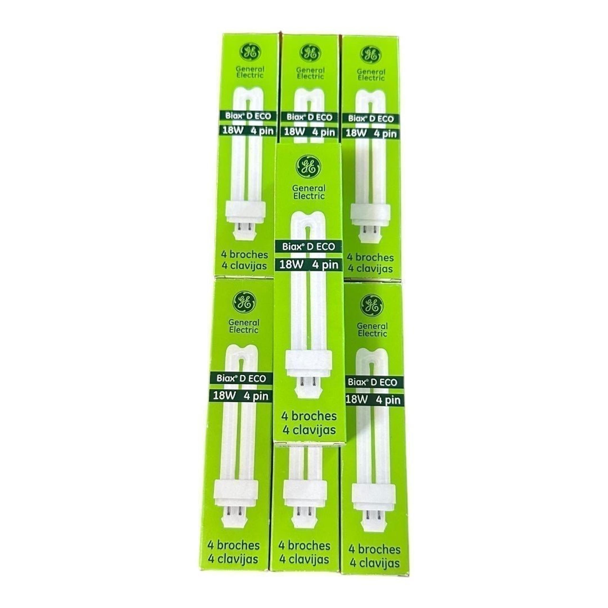 Lot Of 7 GE CFL Light Bulb General Electric Biax T/E ECO 18w 4 pin