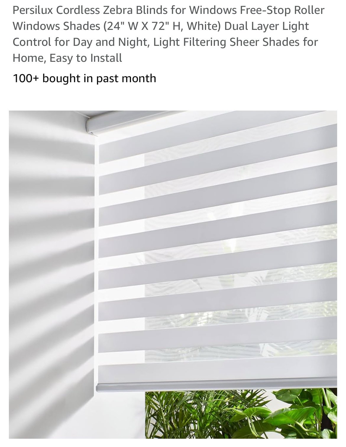 Persilux Zebra Cordless Blinds