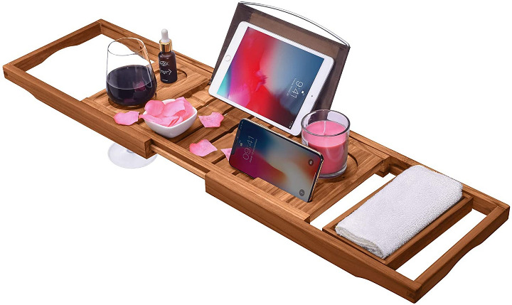 Utoplike Teak Bathtub Caddy Tray Bath