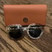 Tory Burch Gold Lattice Laser Cut Sunglasses With Orange Case