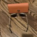 Tory Burch Gold Lattice Laser Cut Sunglasses With Orange Case