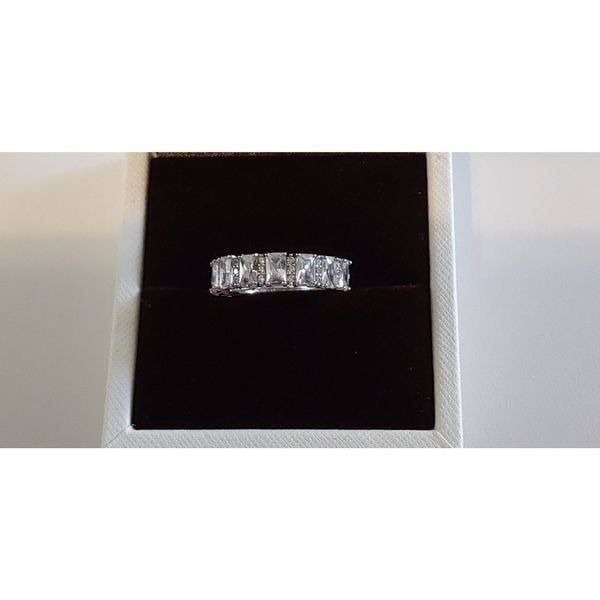 New~6 Ct. Emerald & Round Cut Wedding/Anniversary Band Ring Sz 8~925 Sterling