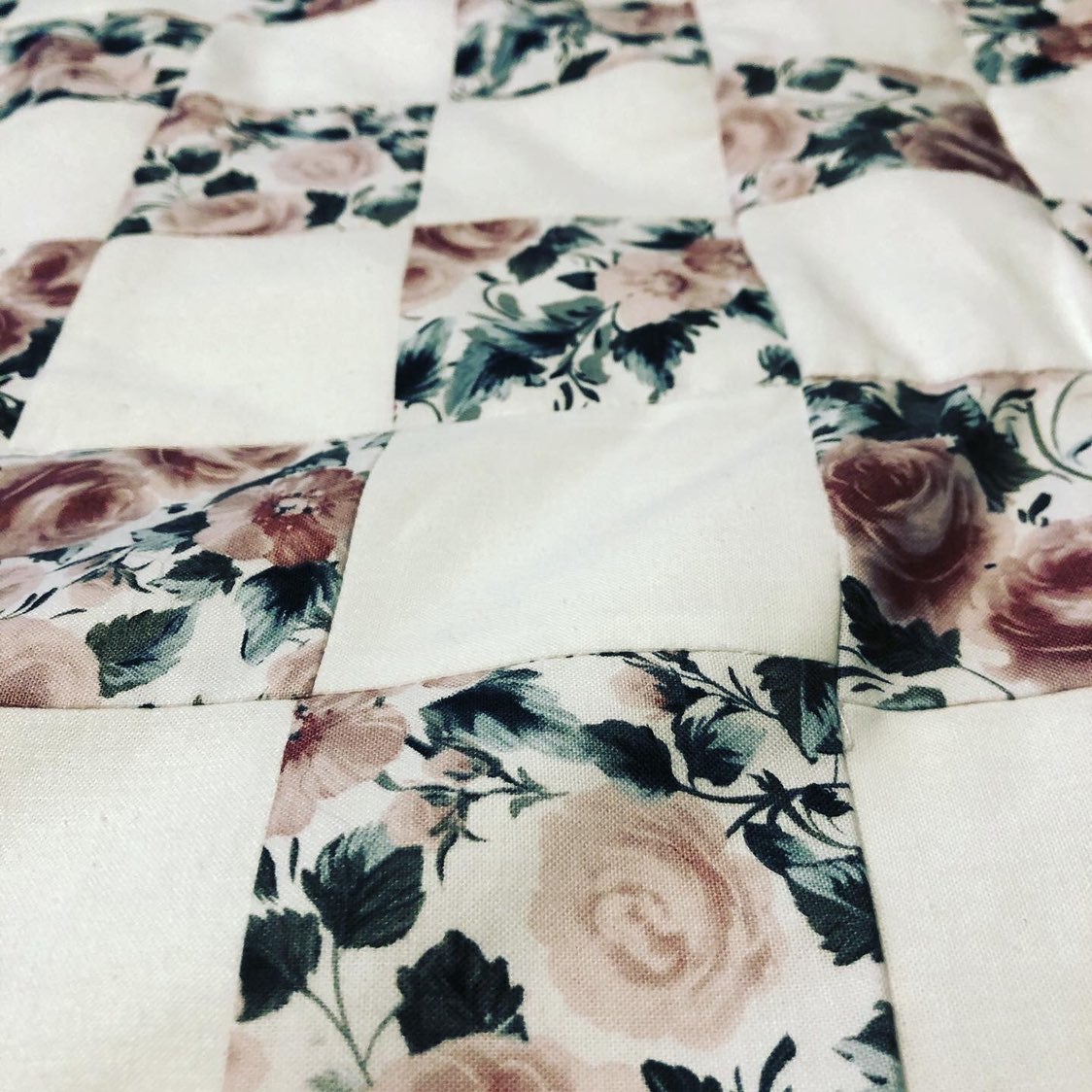 Beautiful handmade rose quilt