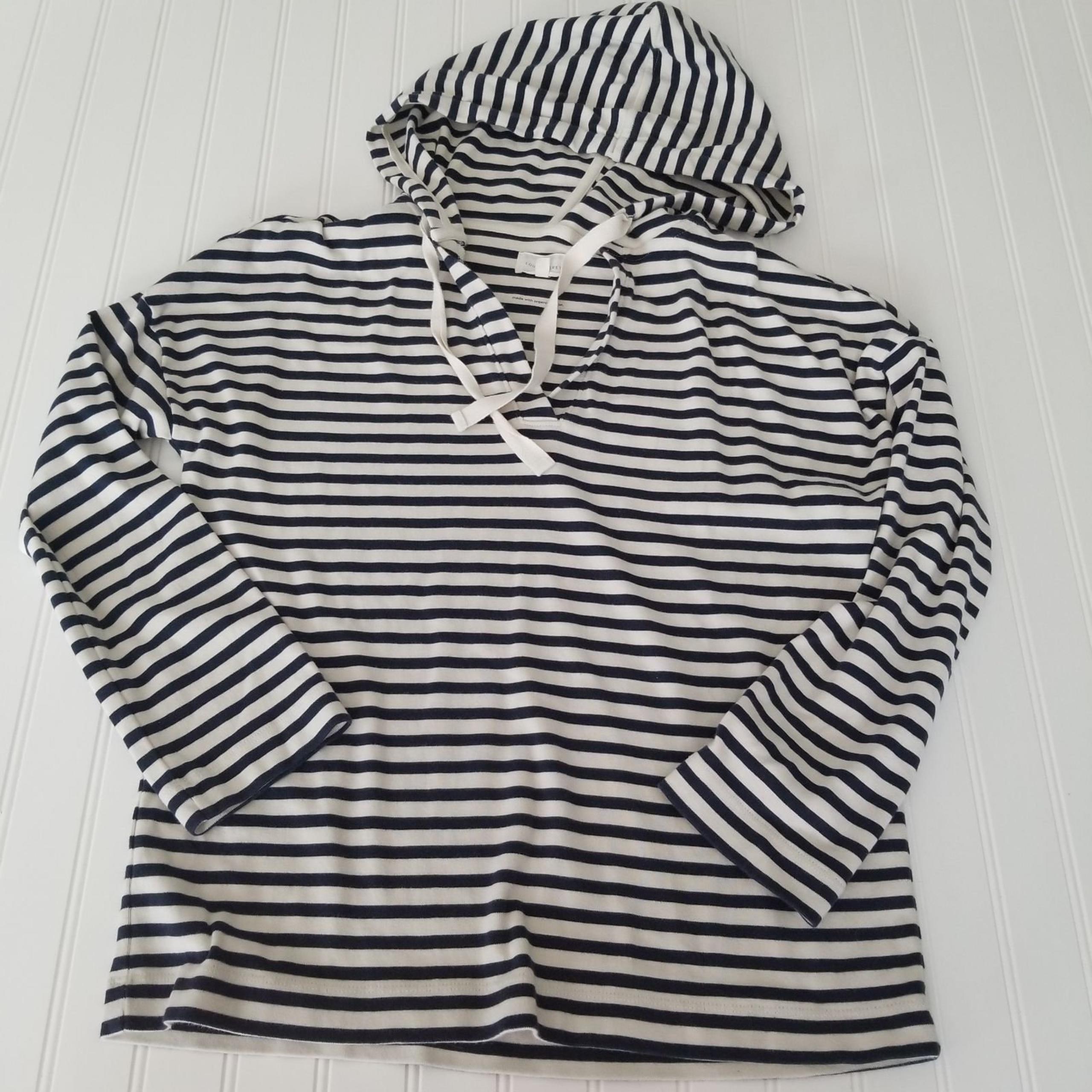 Lou & Grey Womens White Navy Long Sleeve