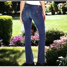 7 For All Mankind A Pocket Jeans 30 NEW Rhinestones Bootcut Low Rise Y2K Stretch