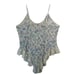 Vintage Floral Lace Teddy Lingerie Romper Bodysuit Ruffle 2X Cottagecore Sexy