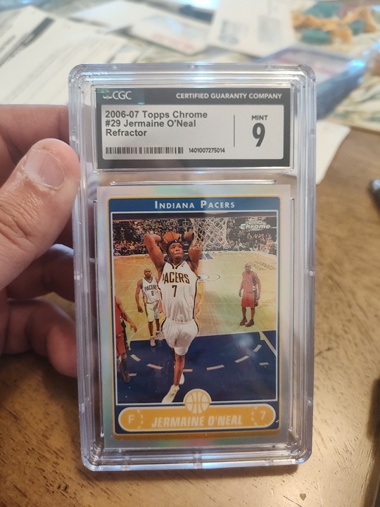 JERMAINE O'NEAL 2006-07 TOPPS CHROME REFRACTOR #29 MINT CGC 9