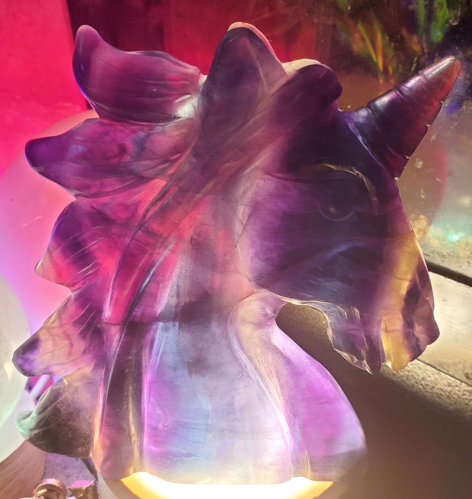 Rainbow Fluorite Unicorn w/ free gift