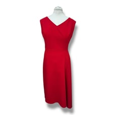 Donna Karan Women’s Plus Asymmetric Hem Red Scuba Dress 16