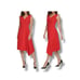 Donna Karan Women’s Plus Asymmetric Hem Red Scuba Dress 16
