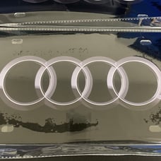 Audi Brand New Front Vanity Metal Plate Frame Holder (2 Pack)