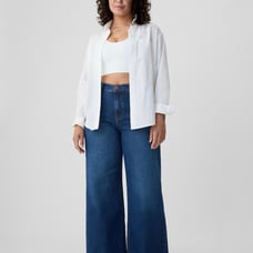 GAP Women’s High Rise Stride Wide-Leg Jeans, Dark Indigo, Size 26/2 R