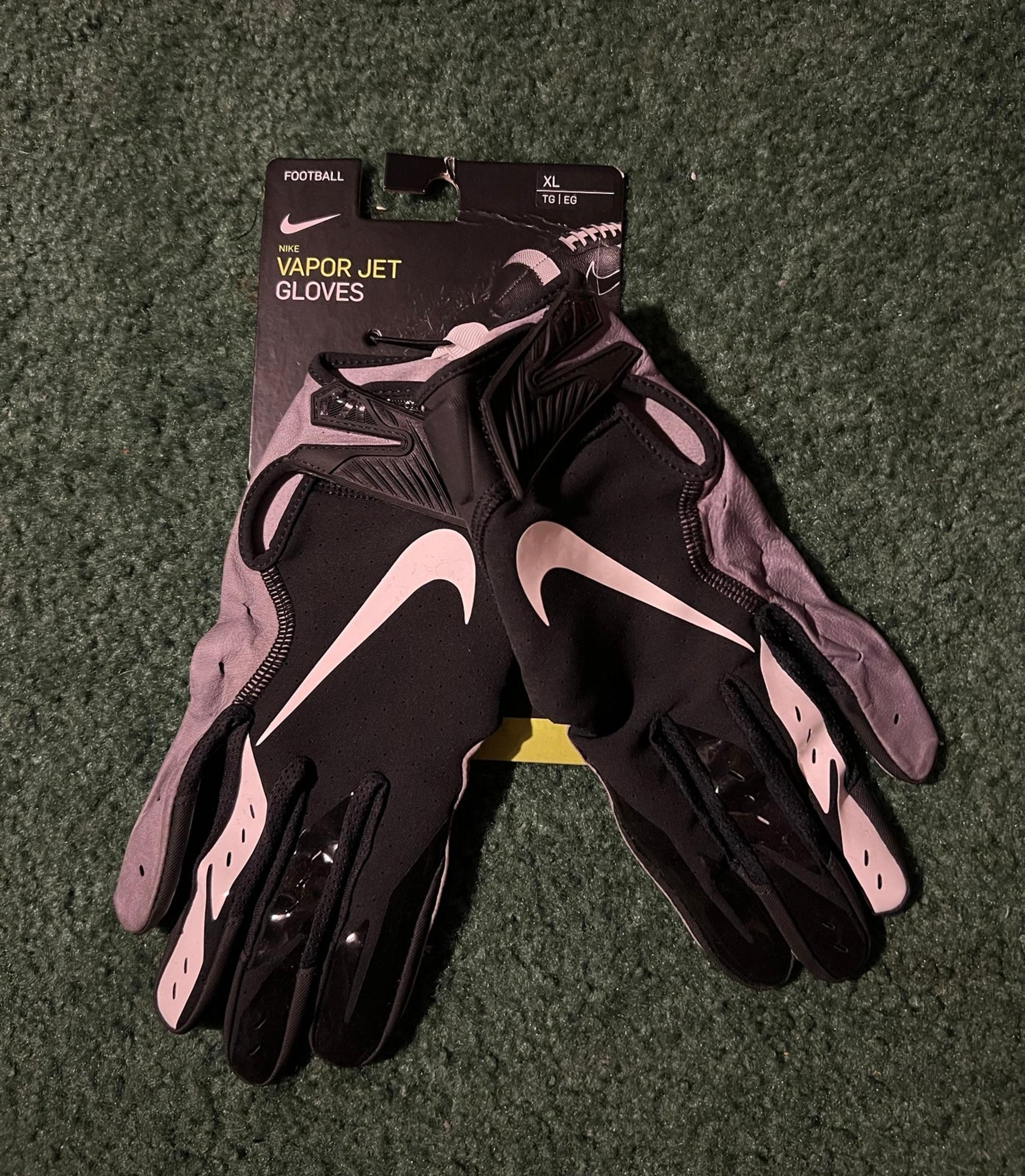 Nike Vapor Jet Football Gloves Adult Black Gray White PGF910-017 Mens sz XL