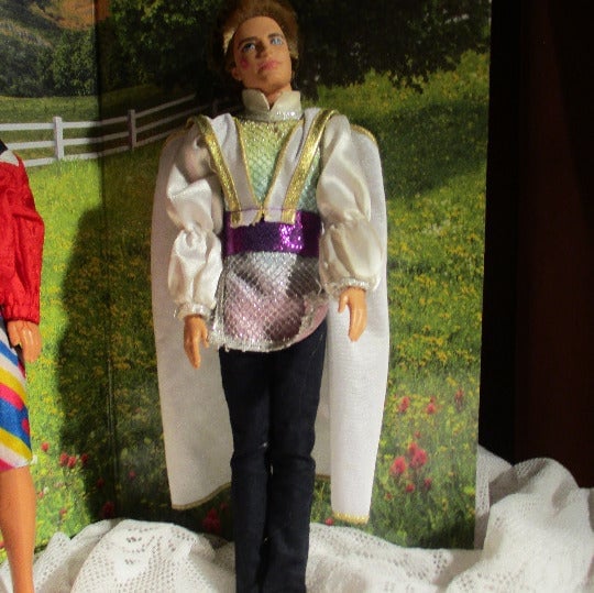 Disney Prince Kiss On Cheek Royal Garb Blonde Hair Blue Eyes