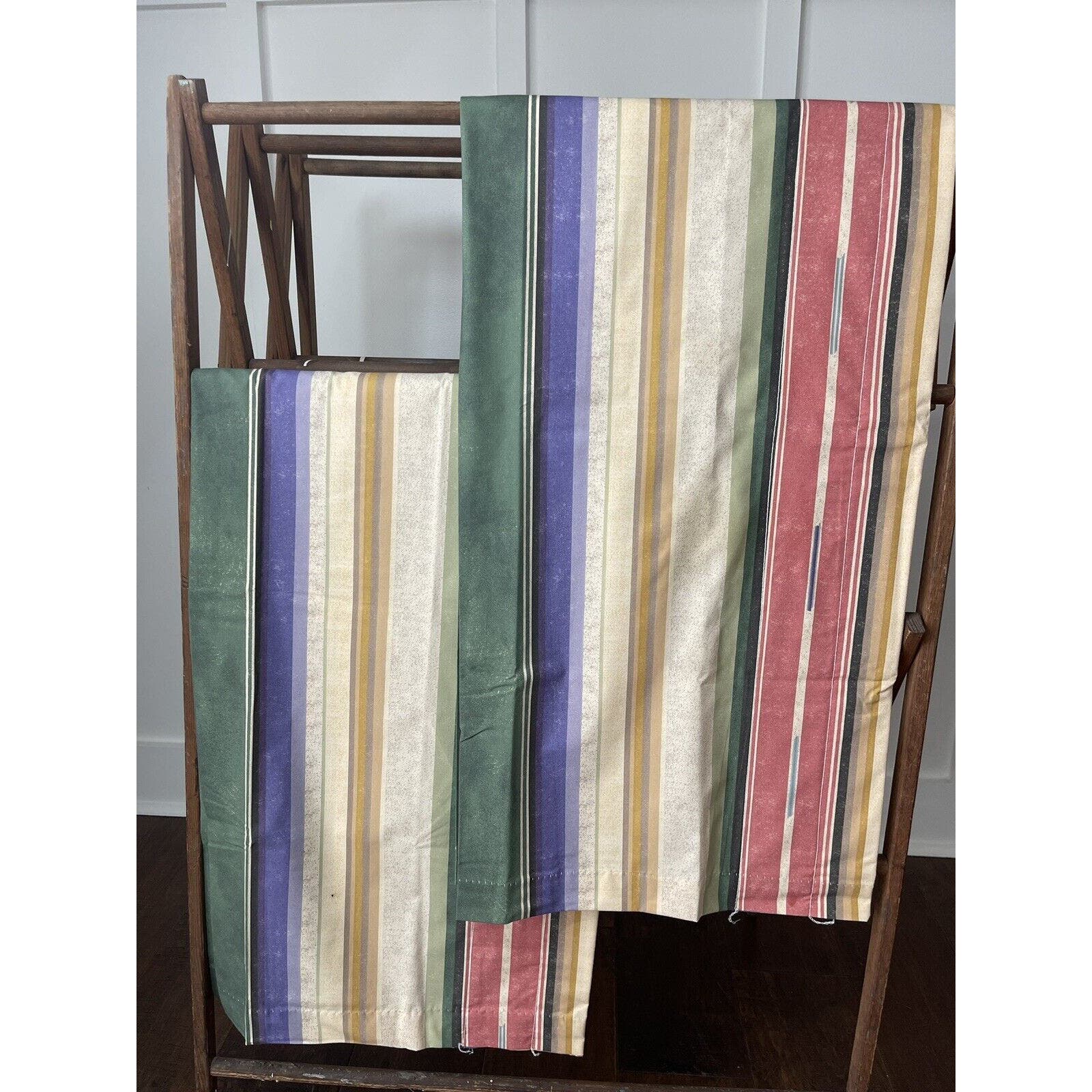 RARE! Vintage RALPH LAUREN Desert Spring Set Of 2 Valances Green SOUTHWEST Aztec