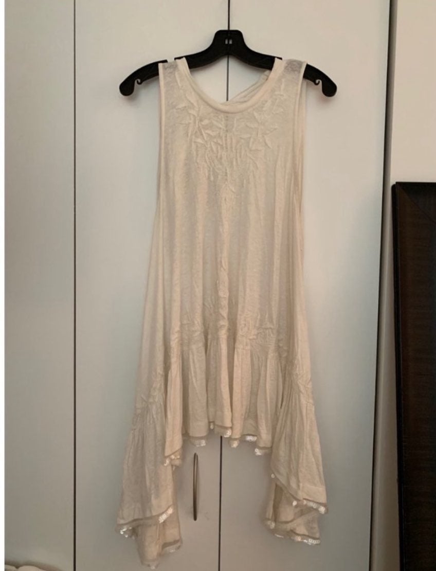 FREE PEOPLE Open Back Cream Halter Top