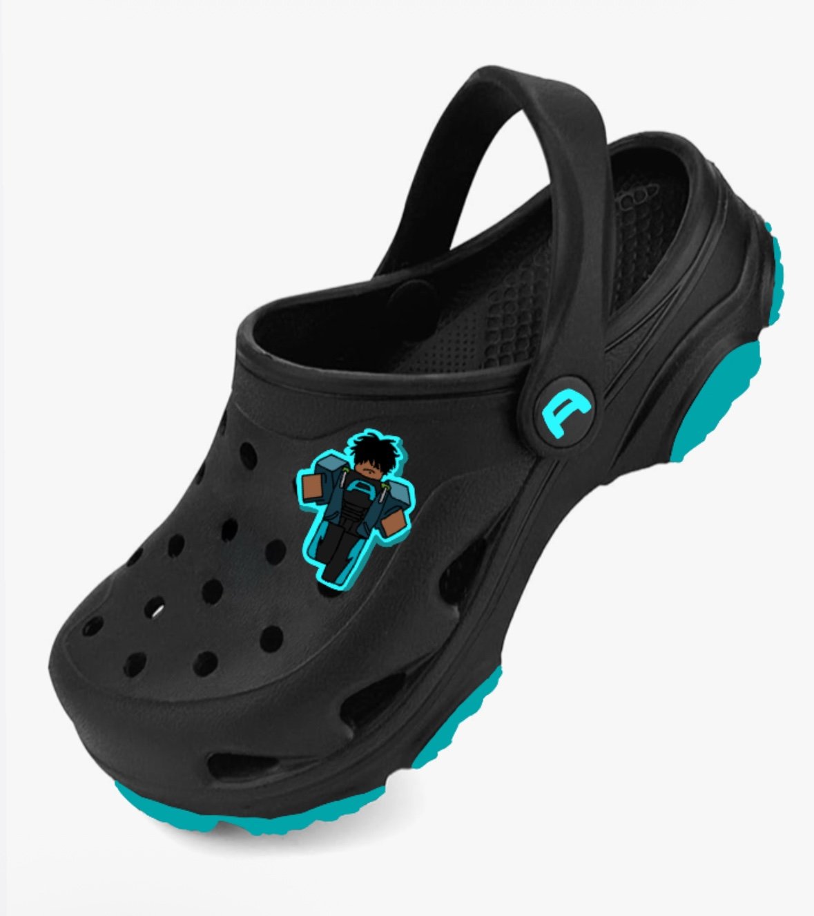 Roblox Kids Black/Blue Rubber Clogs Size 5