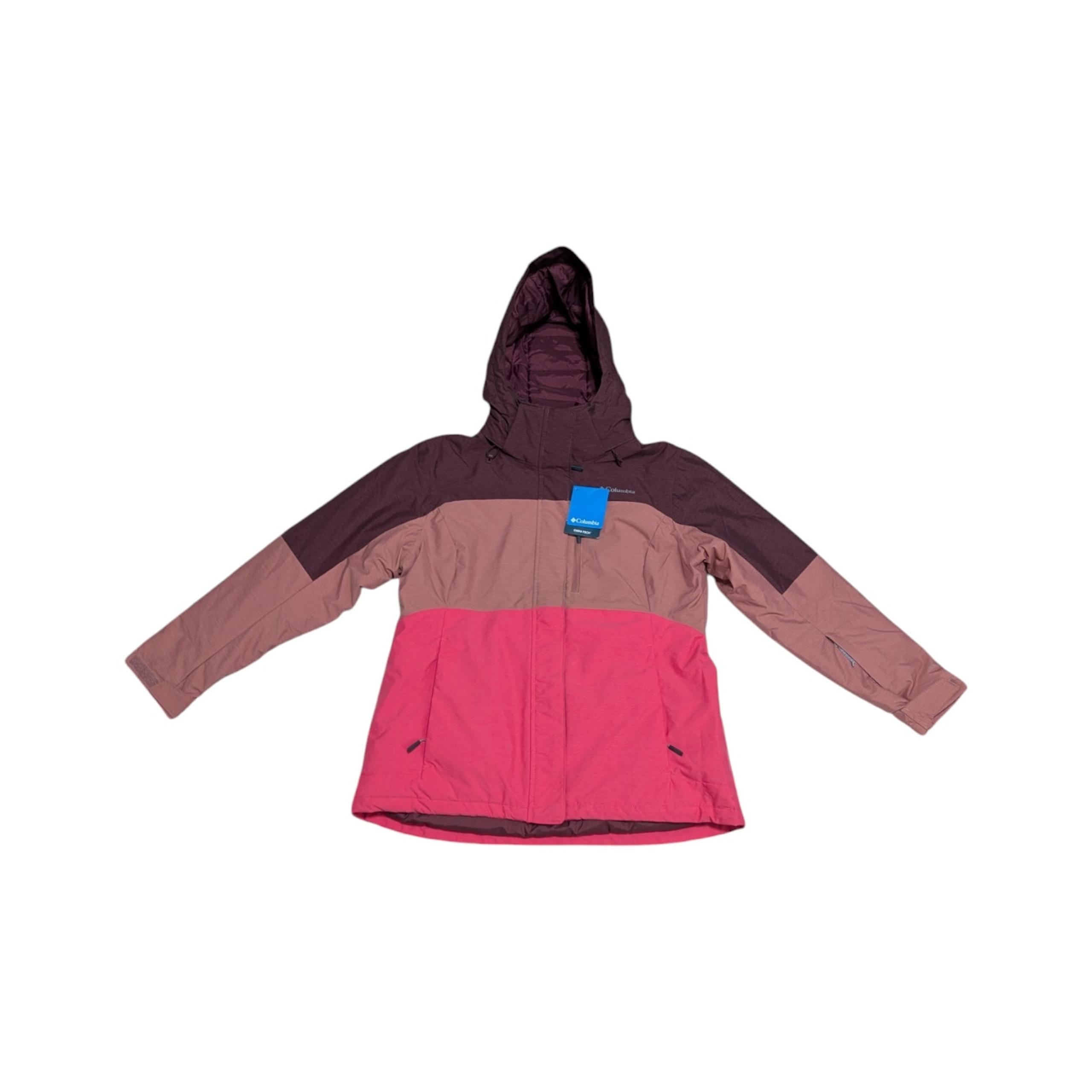 Atlas Mountains Ski Jacket Colorblock Winter Coat Pink Red Womens XL - Columbia