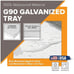 Galvanized, 52.5 L X 35 W X 1 ) Frisco Metal Replacement Crate tray dog