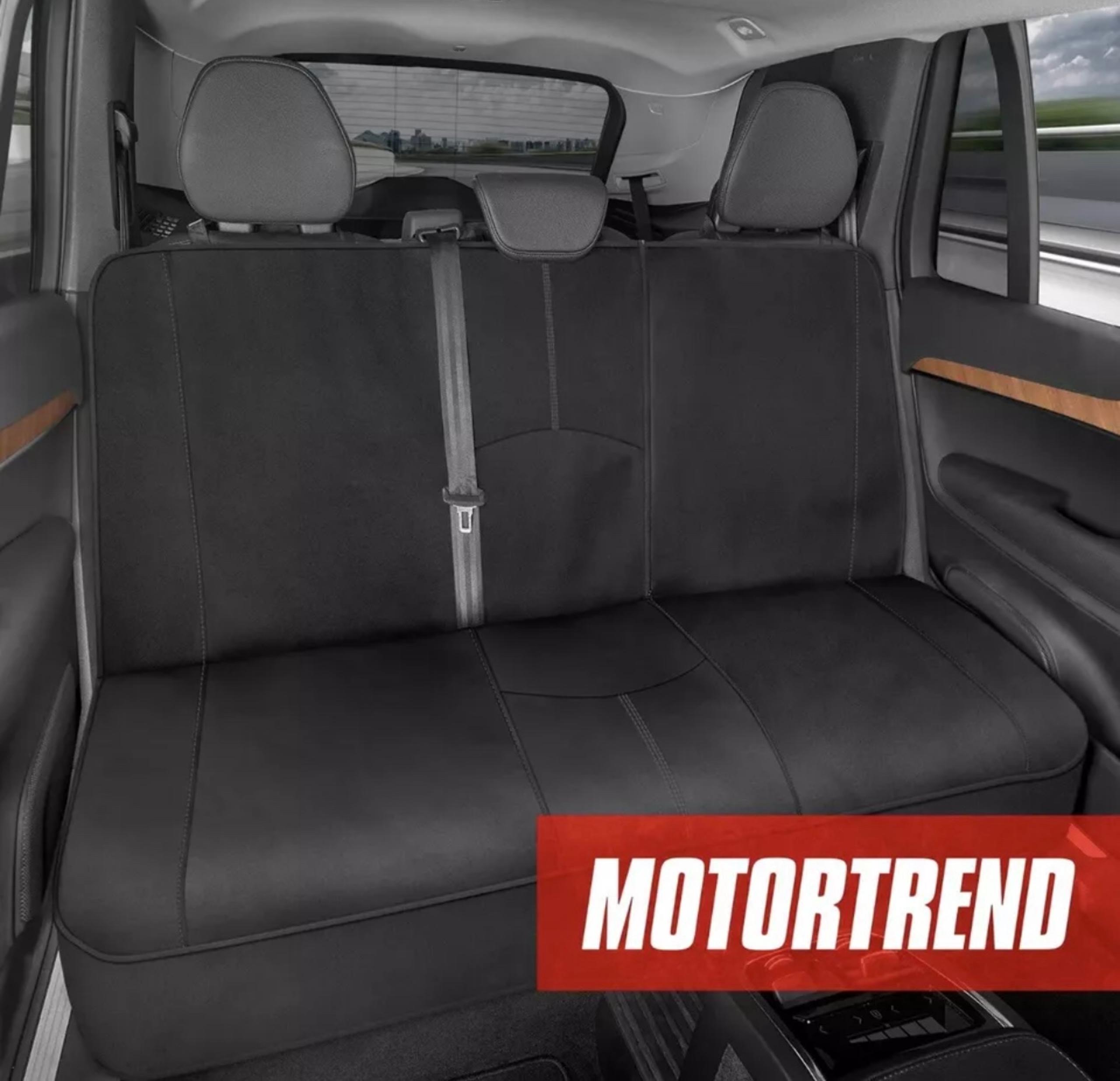 Motor Trend Waterproof Rear Bench Seat Cover Gray Stitching MTSC-268-GR