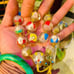 Vintage Reverse panited prayer glass beads