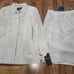 Terry Lewis Leather Suit Jacket Skirt 2Pc Set Large Top & 12 Bottom Light Green