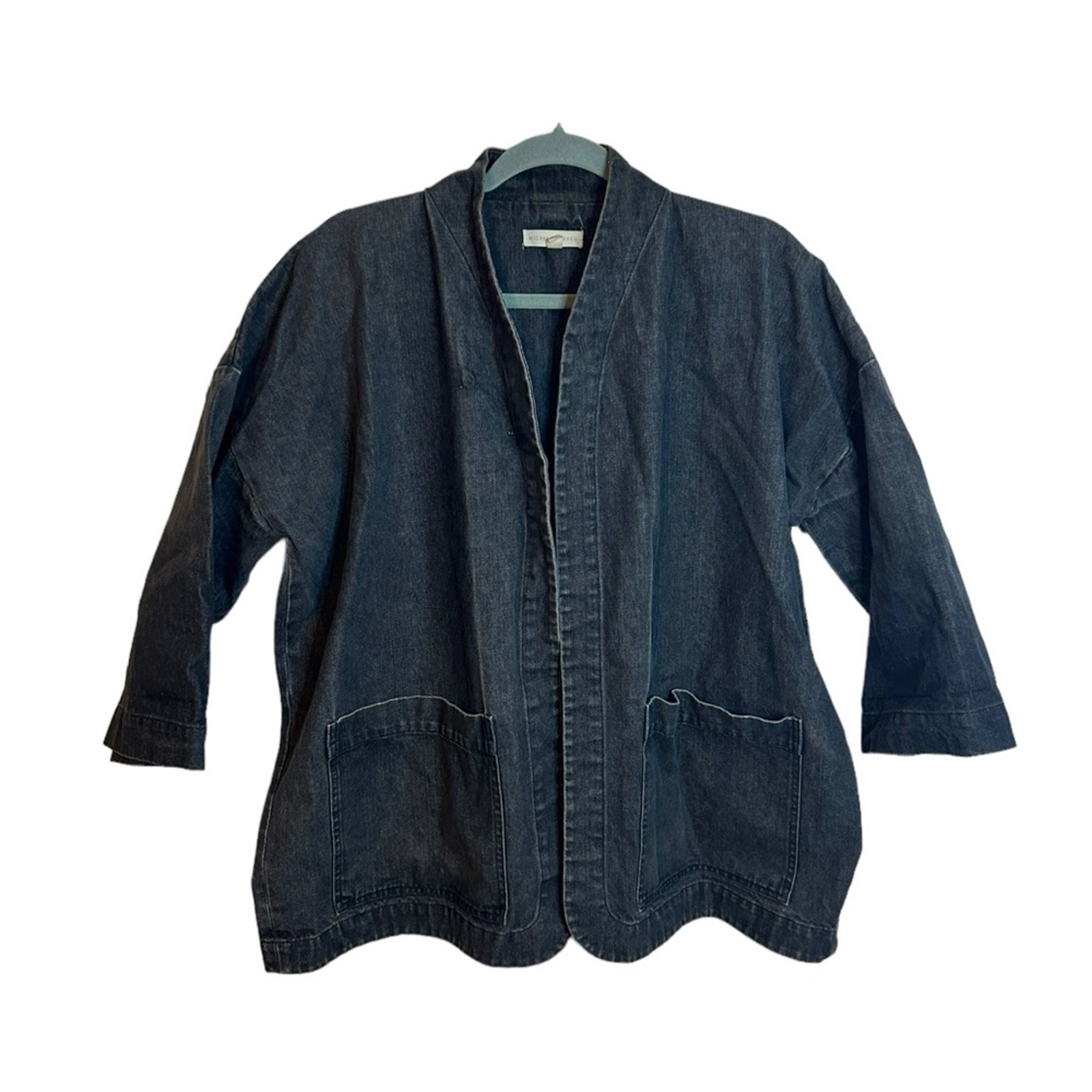 Micaela Greg Black Denim Overcoat