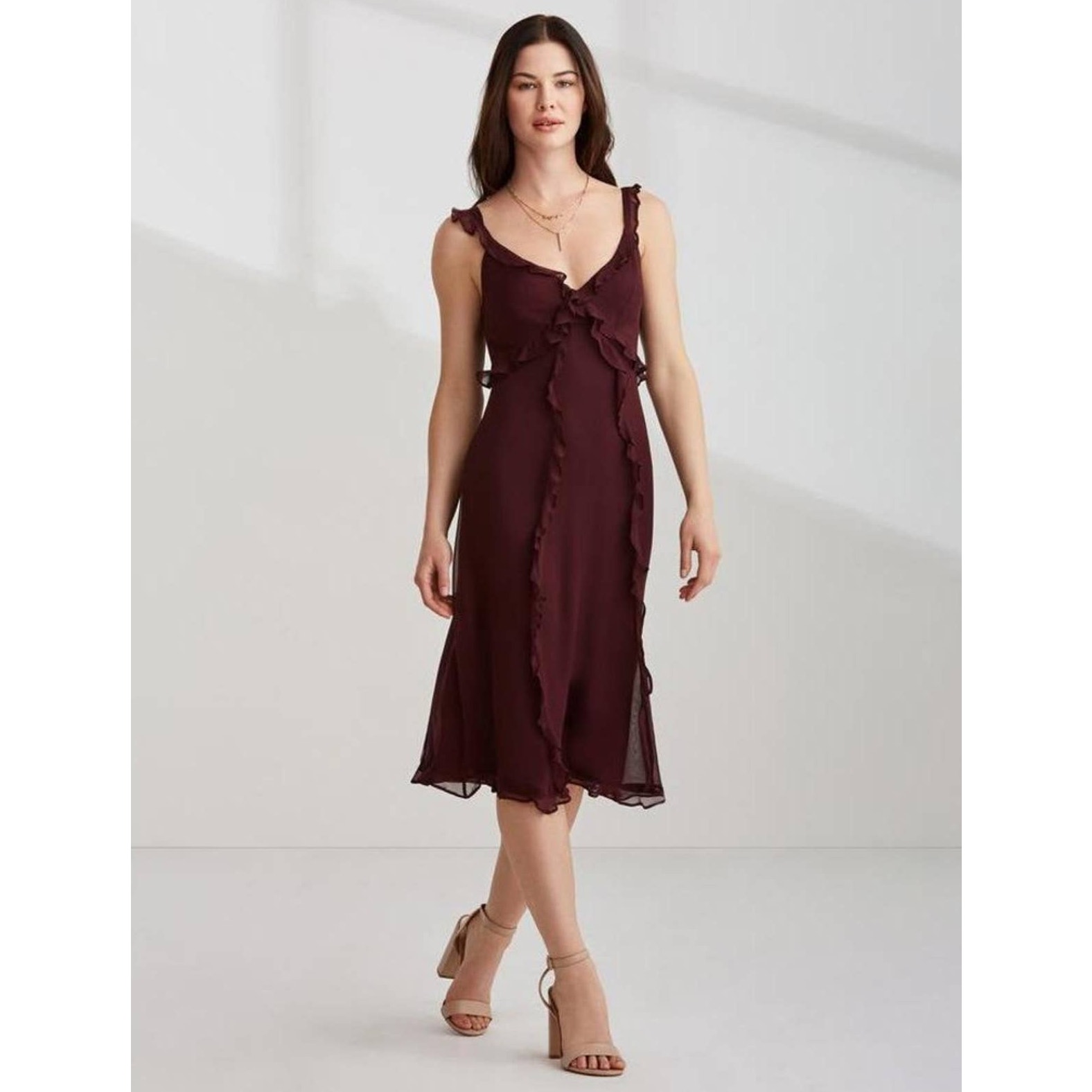 BAILEY44 Ruffle Sleeveless Chiffon Dress