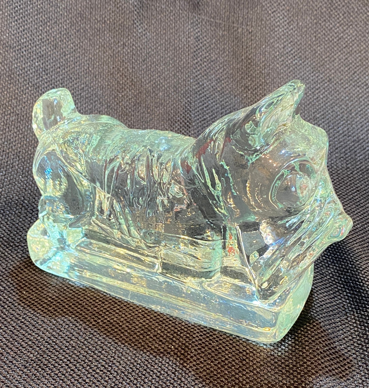 Vantage Solid Clear Glass Scotty Dog Door Stop/Book End/Paper Weight