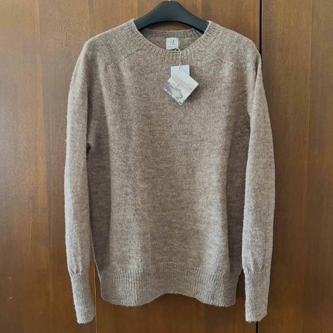 Anatomica 1PLY CREW NECK SWEATER/40 FAWN Anatomica 1PLY CREW NECK SWEATER/40 FAWN