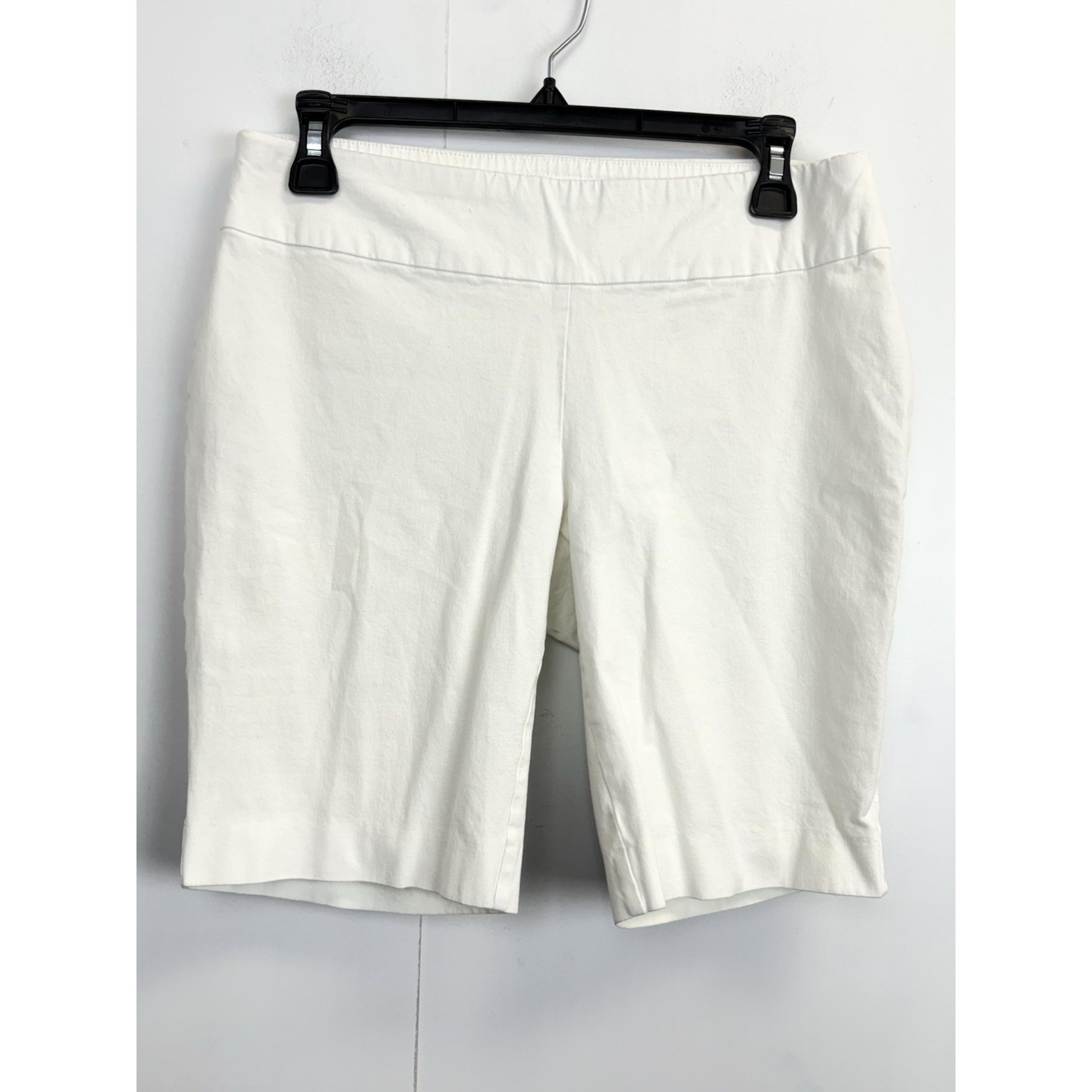 Crown & Ivy Ashley Women's Size 8 Bermuda Shorts Pull On 9.5" Inseam White
