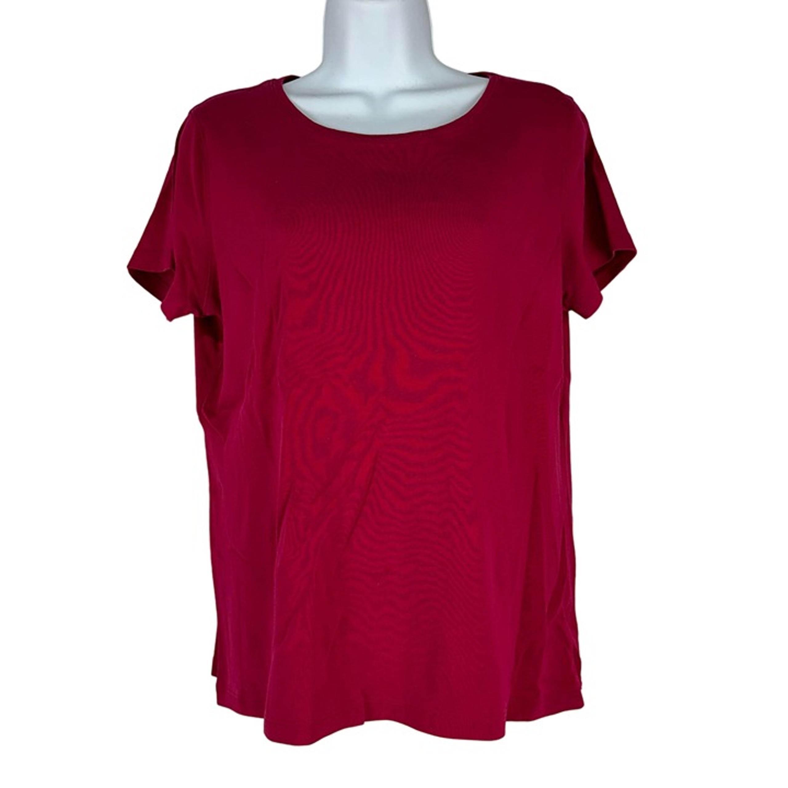 St. John's Bay Women's Petite Classic Tee T-Shirt Size M Pink
