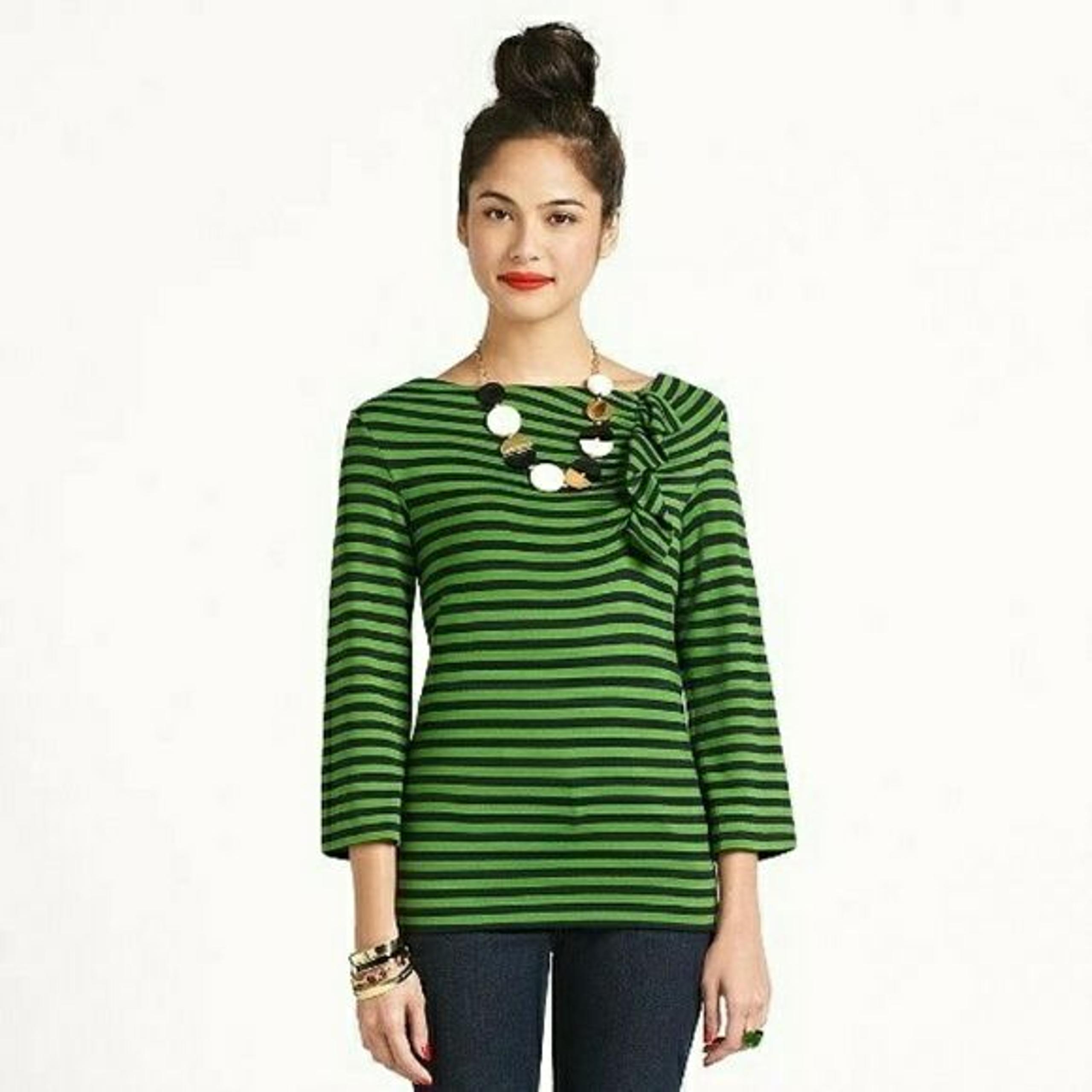 Kate Spade Livia Ruffle Top Green XS