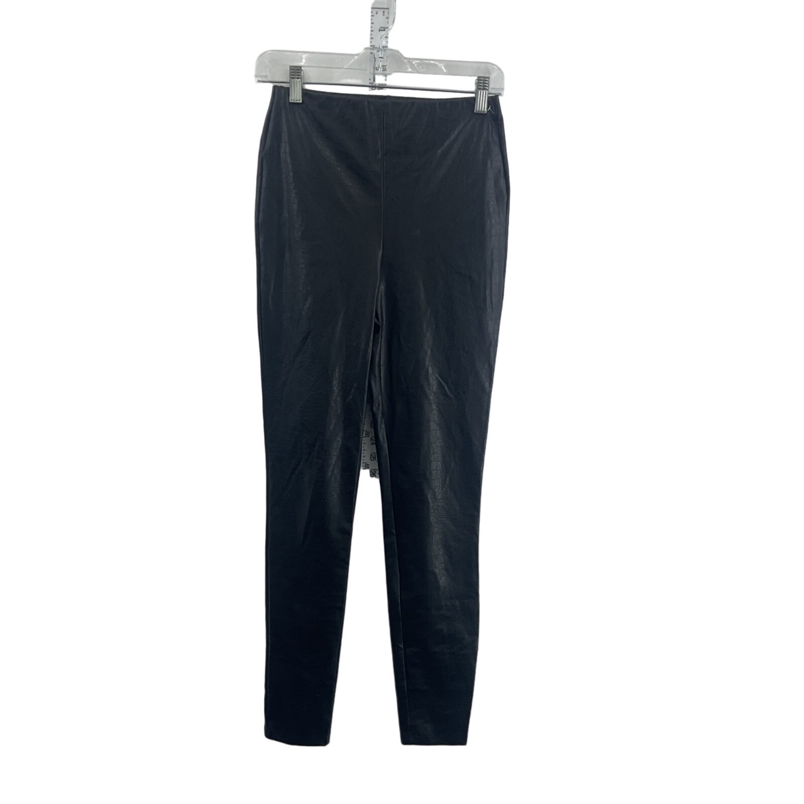 Express Black Ankle Reptile Print Women's Textured Leggings XS NWT Polyurethane
