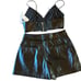 NWT House of Harlow 1960 Vegan Leather Shorts Crop Top Set 2 Pc Black SZ 6