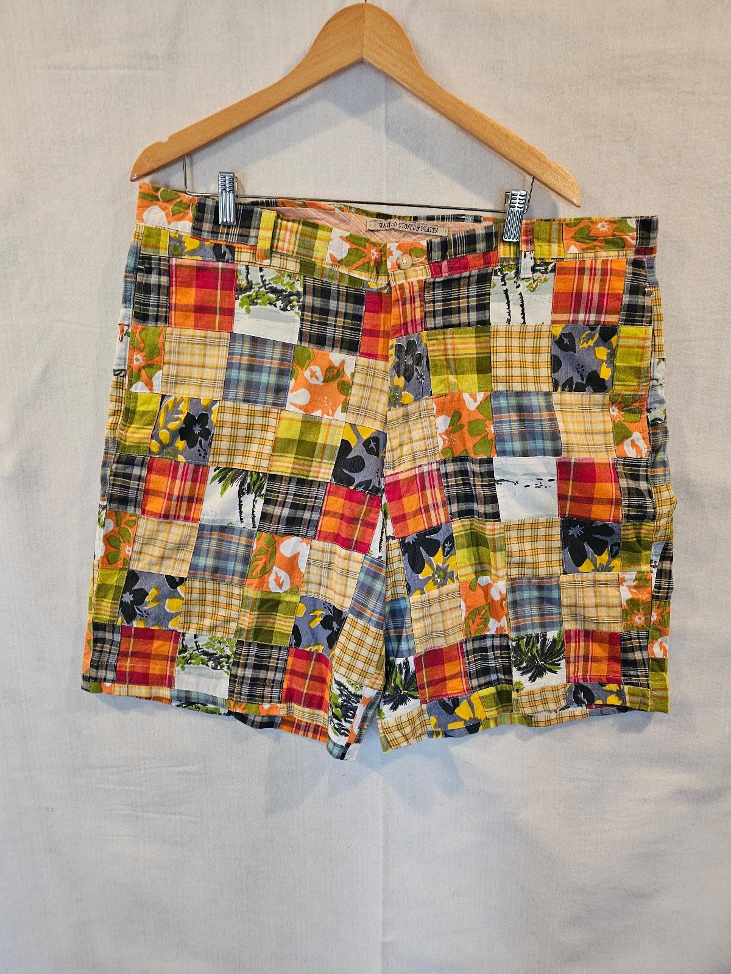 Berle Vintage Men's Multicolor plaid patchwork shorts Size 40