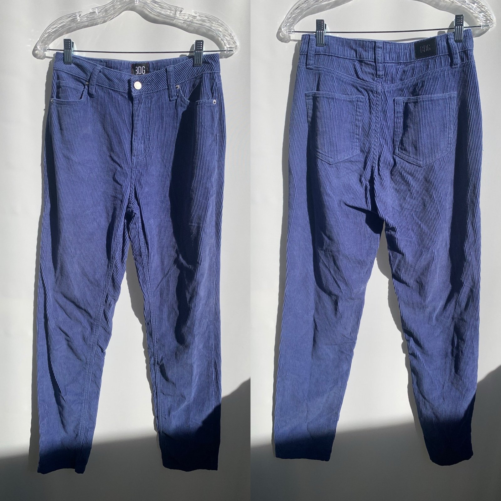 UO BDG blue corduroy high rise mom pants Sz 25