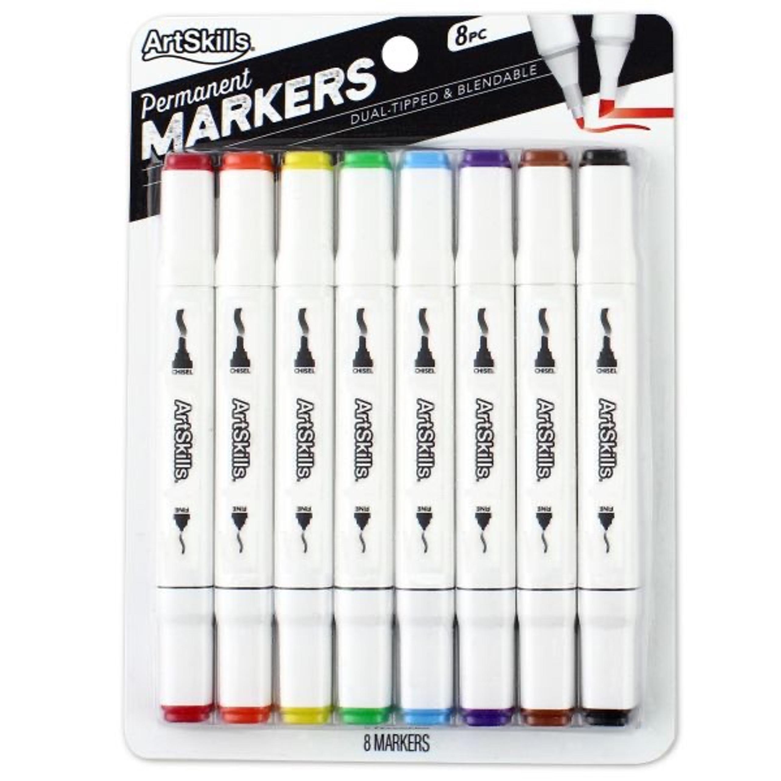 ArtSkills Dual-Tipped Permanent Markers - Chisel and Fine Tips - Sharpie