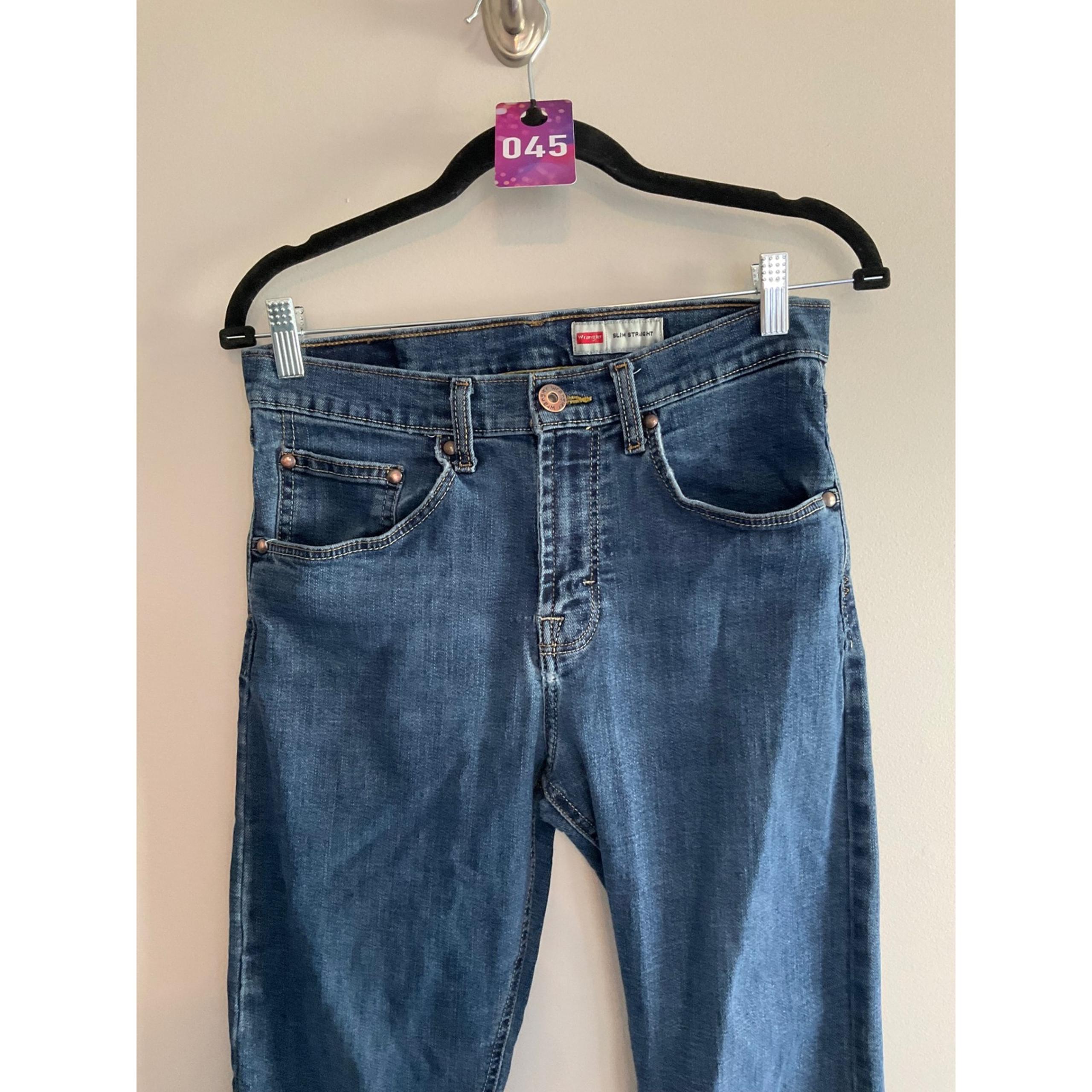 Wrangler Jeans Slim Fit Straight Leg Flex Denim Blue Jeans Size 30X30