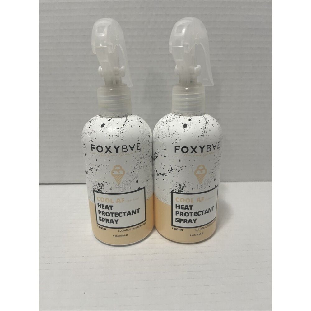 2 Pack FoxyBae Heat Protectant Spray for Hair Thermal Heat Protectant 8oz Biotin