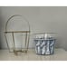 Vintage Jeannette Glass Wedgwood GRECIAN Blue Hellenic Greek Roman Ice Bucket
