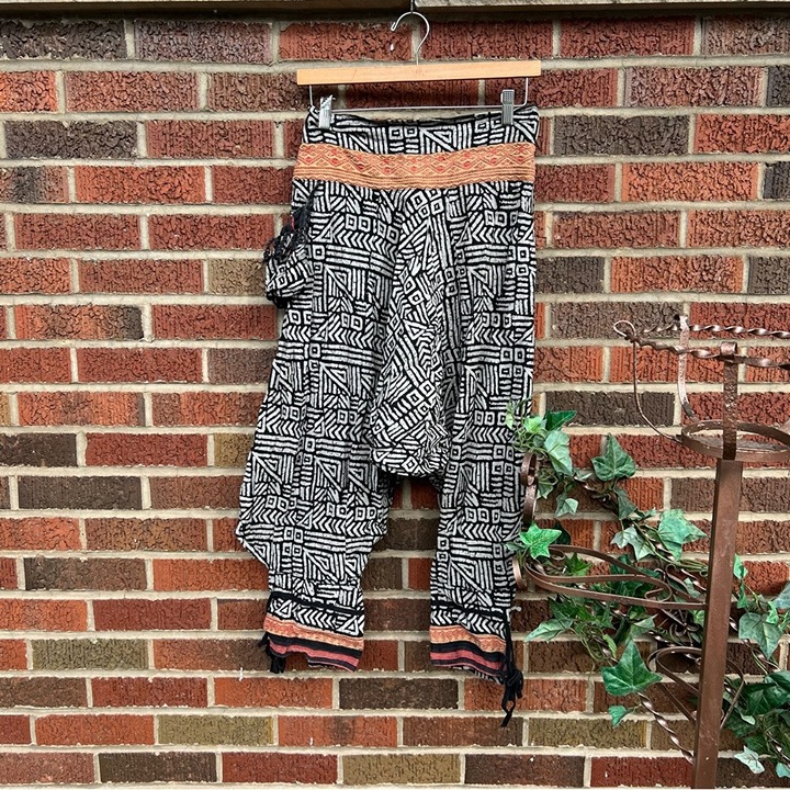 Black and White Patterned Authentic Harem Pants