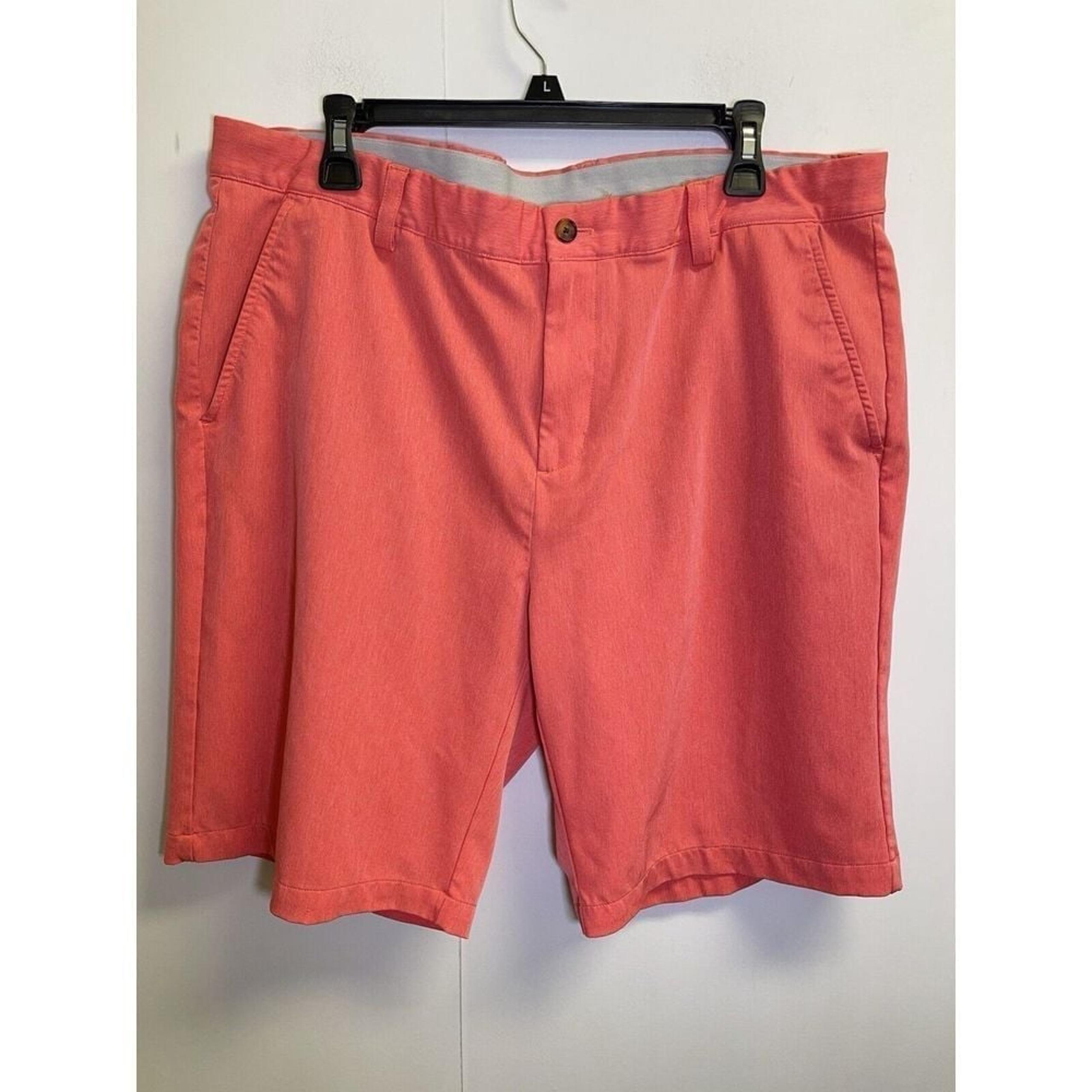 Greg Norman ML75 Microlux Golf Shorts Men's Size 38 Pink/Salmon 10" Inseam