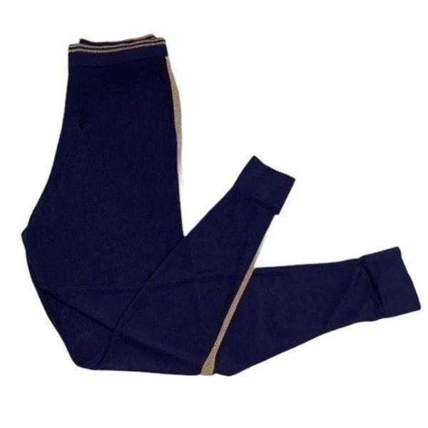 Zara Knit Highwaisted Navy Blue Skinny Pants Size Medium)