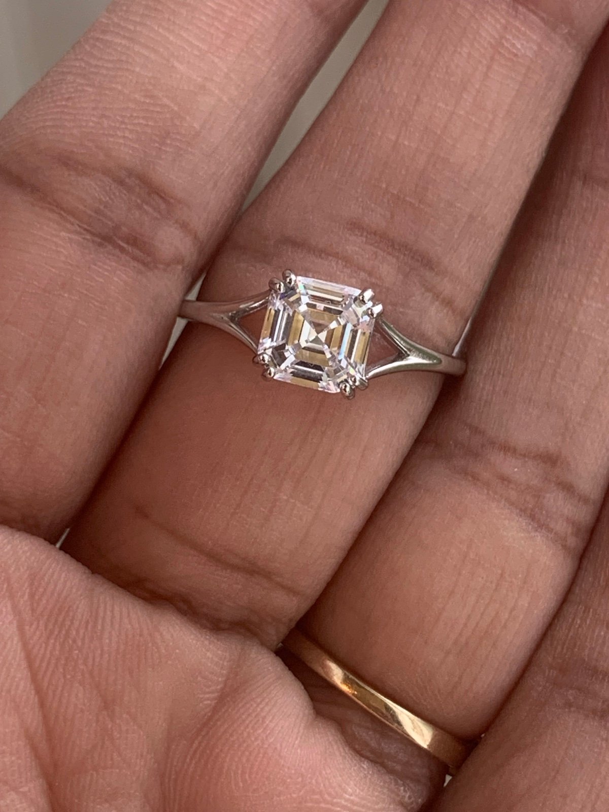 925 Sterling Silver Princess Cut Ring