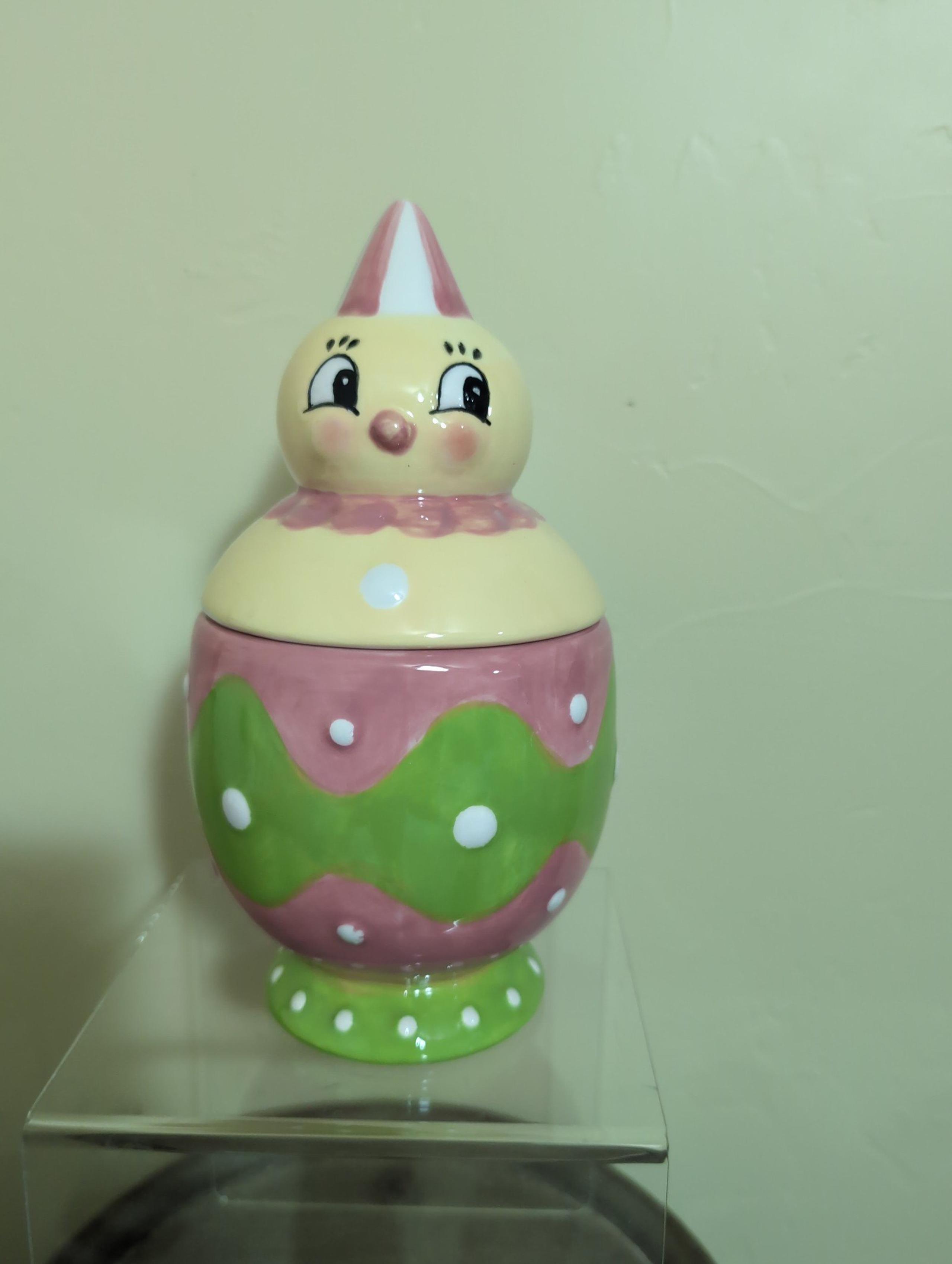 Johanna Parker Easter egg chick carnival cottage pink, green & white