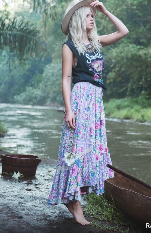 SPELL M Babushka RARE maxi prairie skirt.