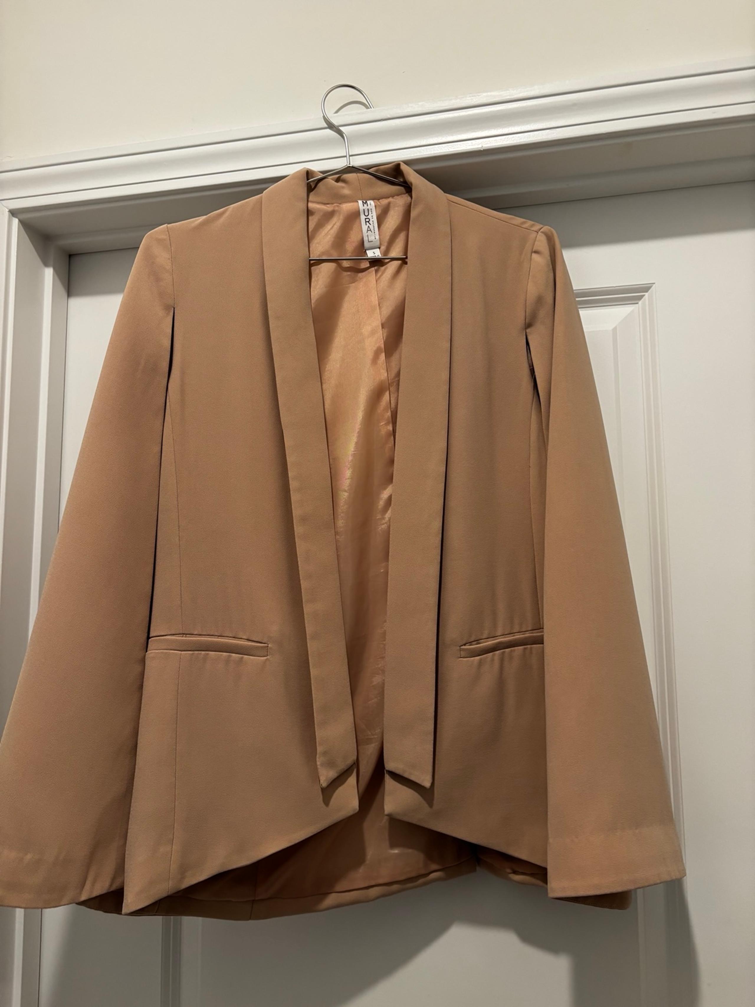 Nude cape blazer
